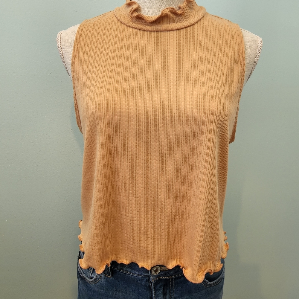 Ginger G ruffled crop top Apricot